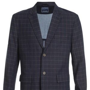 JACHS NY Windowpane Stretch Herringbone Blazer